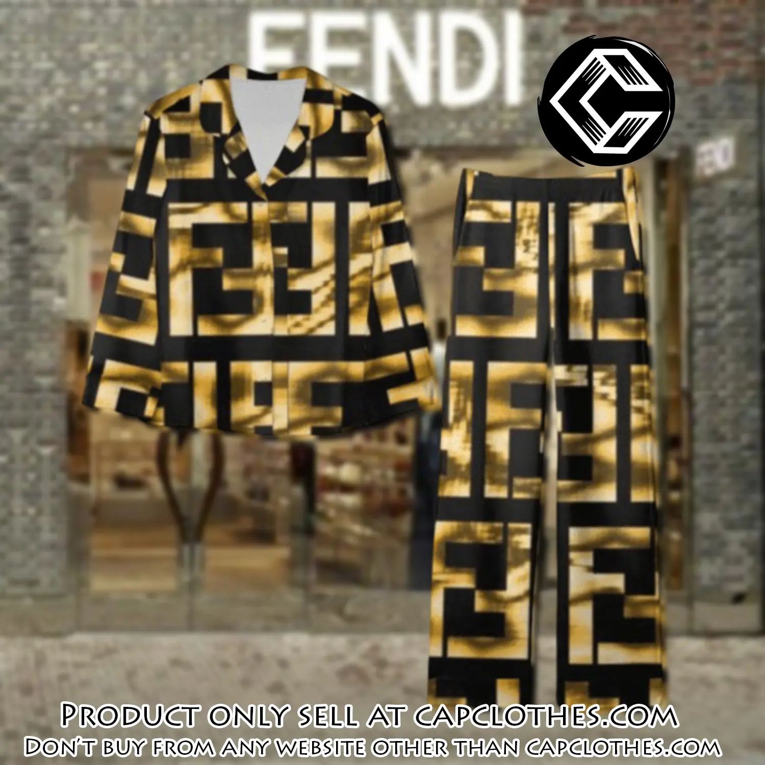 Trending luxury fendi satin pajama set pjs1048 cc1824958